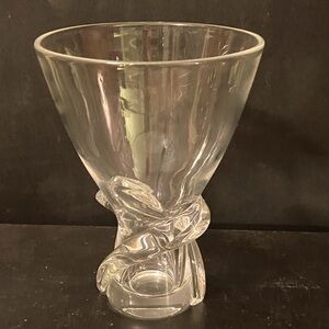 Vintage Signed Steuben Crystal Spiral Vase 8058 by David Pollard MCM H-6.5”